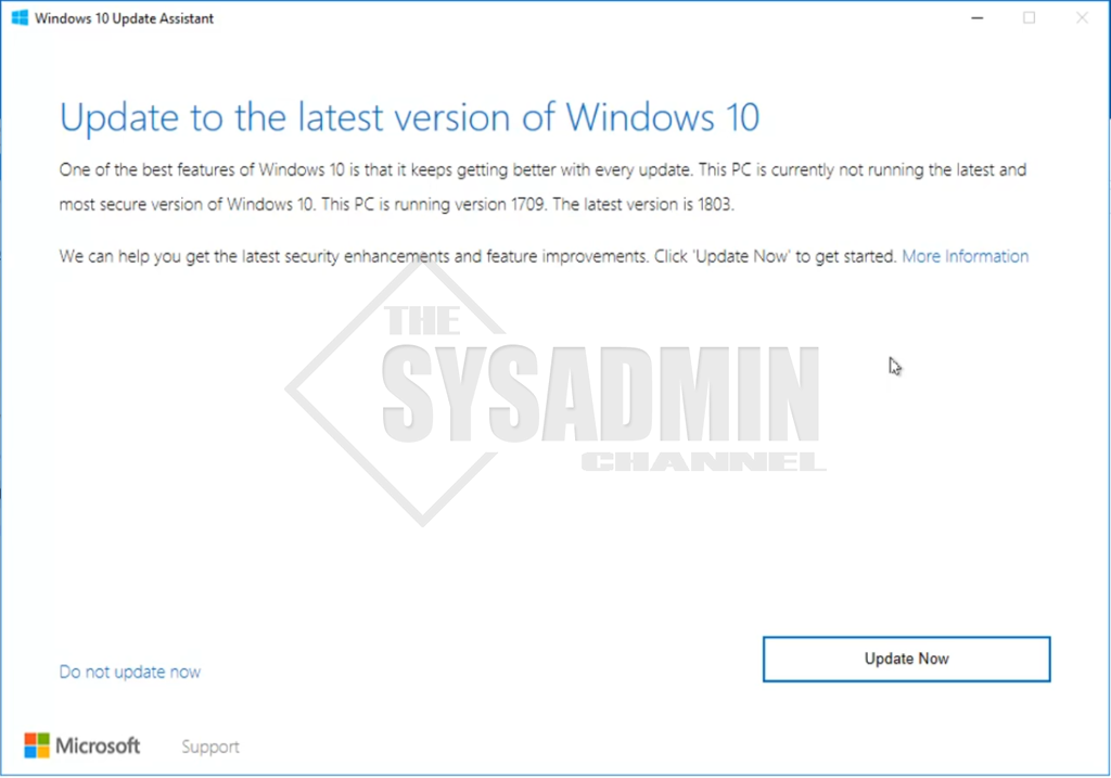 Update to the latest Version of Windows 10