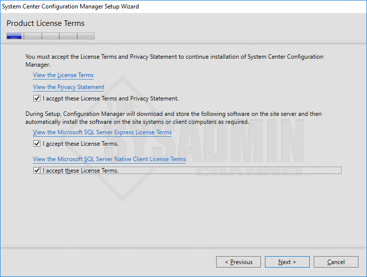 SCCM Accpet TOS Product License Terms