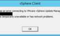 Error Connecting To VMware vSphere Update Manager
