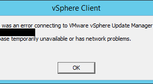 Error Connecting To VMware vSphere Update Manager