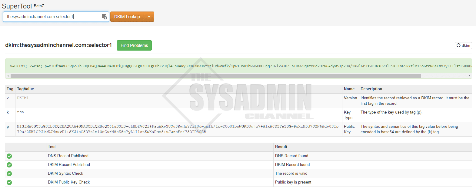 Check if DKIM is working MXToolbox Confirmation