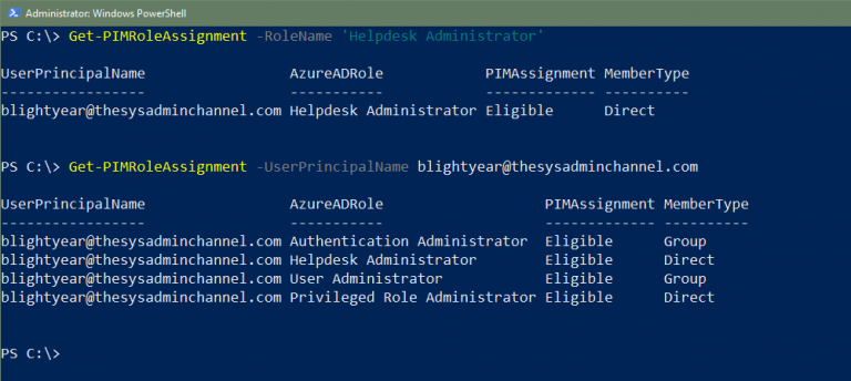 get pim role assignment status for azure ad using powershell