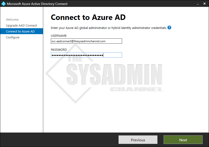 Connect to Azure AD Hybrid Identity