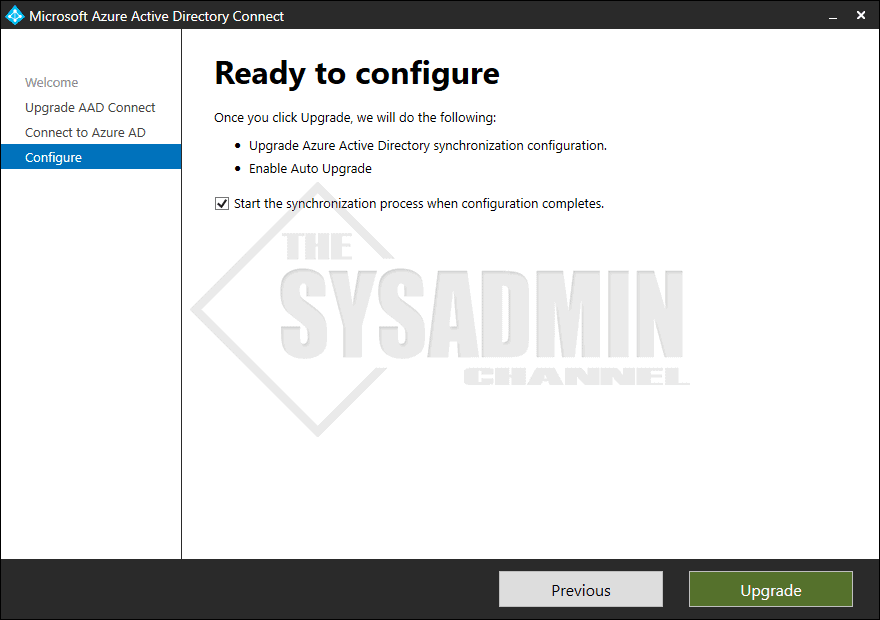 Ready to Config AAD Connect