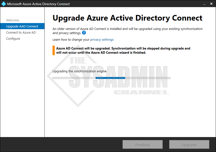 Upgrade to Azure Active Directory Connect Sync Engine