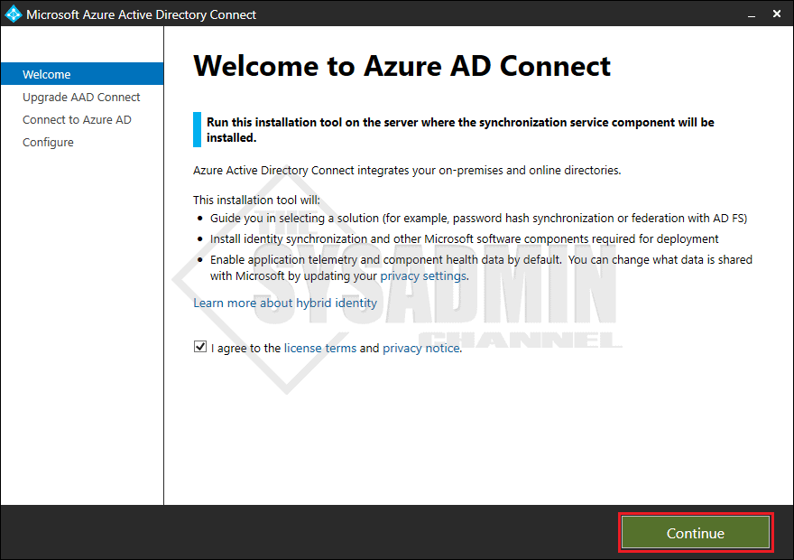 Welcome to Azure AD Connect
