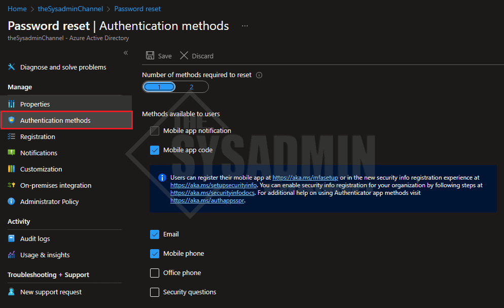 Sspr Methods How To Enable Self-Service Password Reset (SSPR) In Azure AD