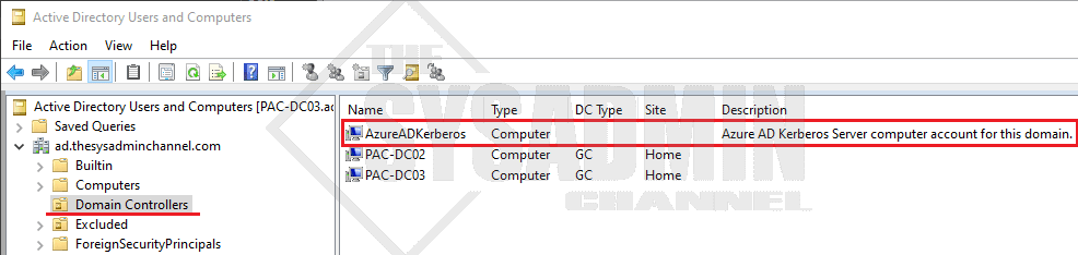 Azure AD Kerberos Server Computer Object