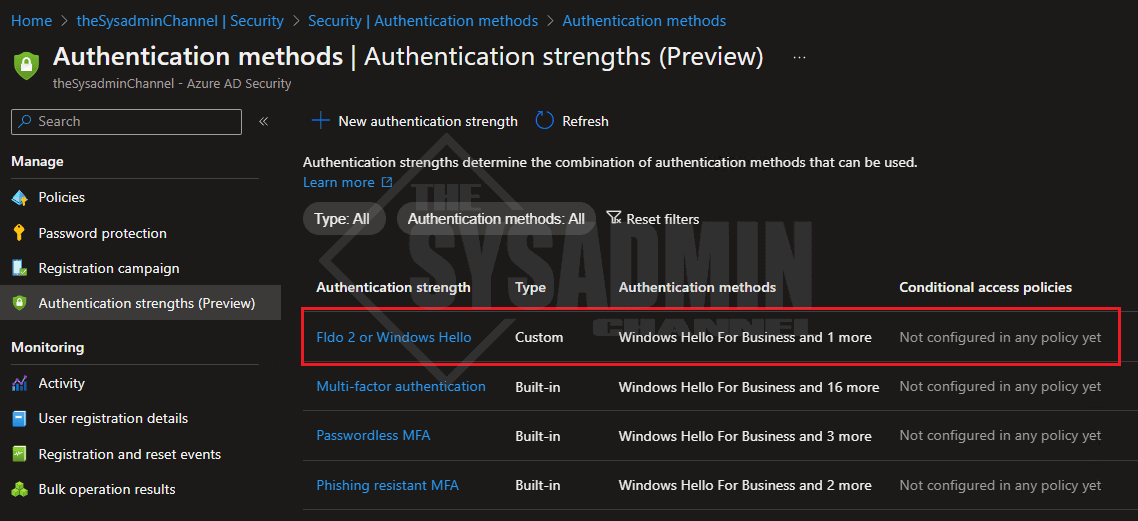 Authentication Strength Policy