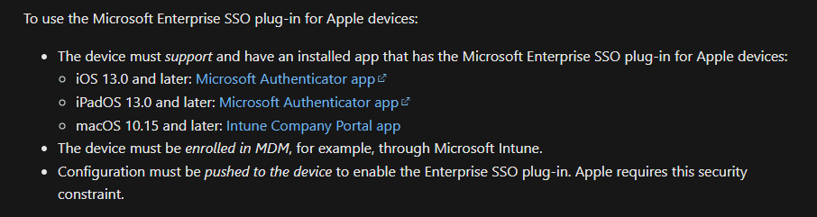 MDM requirements Reduce MFA Prompts in Azure AD for Apple devices