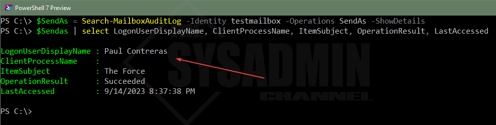 Find Account That Sent Emails From Shared Mailbox using PowerShell